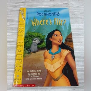 📚 1997 Disney Pocahontas Where’s Flint first reader paperback book 📚